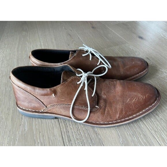 Steve Madden Mens Brown leather Dress Shoes Harpoon 217 size 13 - Picture 4 of 8